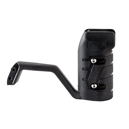 Achieve optimal comfort and control with the MDT Vertical Grip Elite, featuring adjustable grip angles and enhanced stability with the Connector Bar for tight shooting groups.